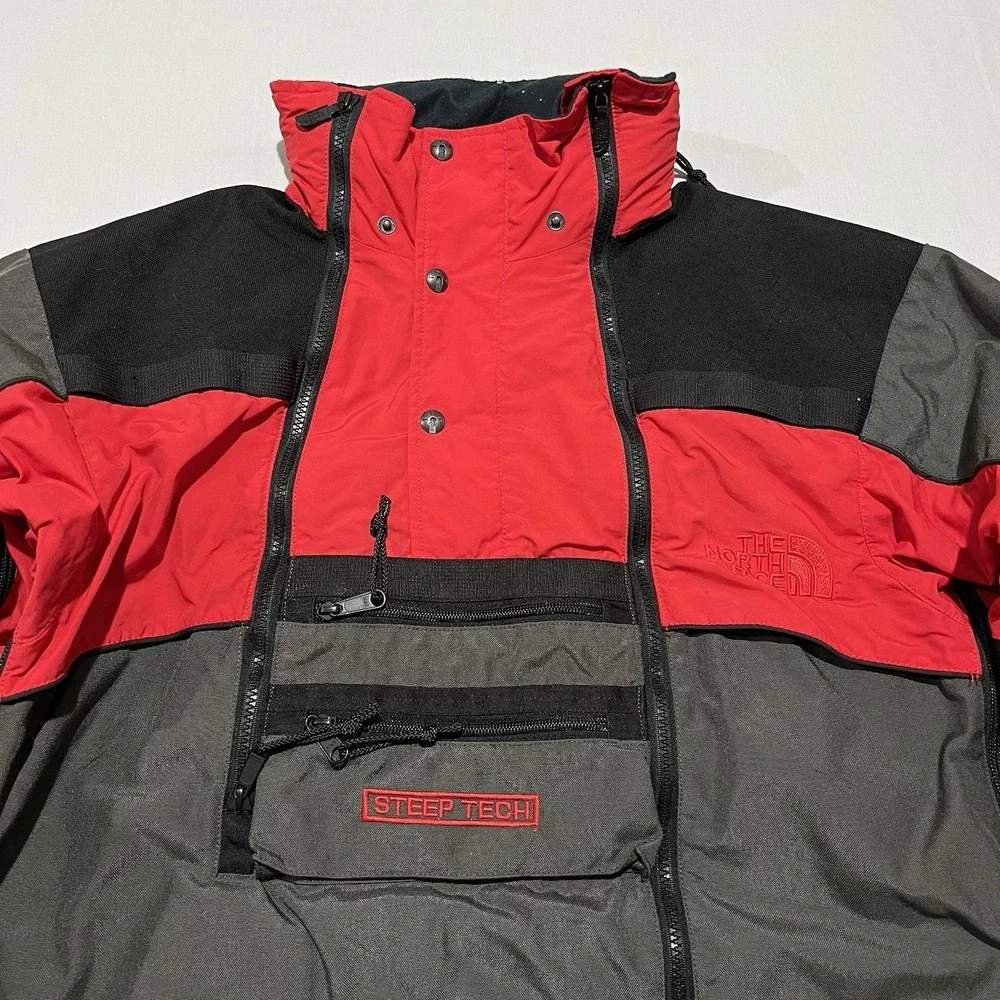 North Face Steep Tech Scot Schmidt. Ltd Edition Red Grey Mens L Vintage 90s Y2K